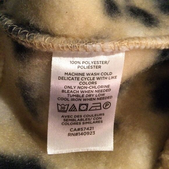 Loft Outlet Cozy Up Sherpa Quarter Button Jacket Cheetah Small Petite - Picture 5 of 5